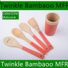 colorful bamboo utensil set with holder wholesale